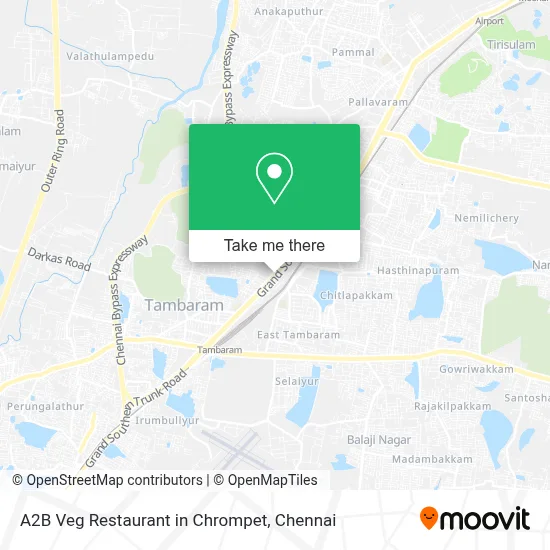 A2b Veg Restaurant in Chrompet map