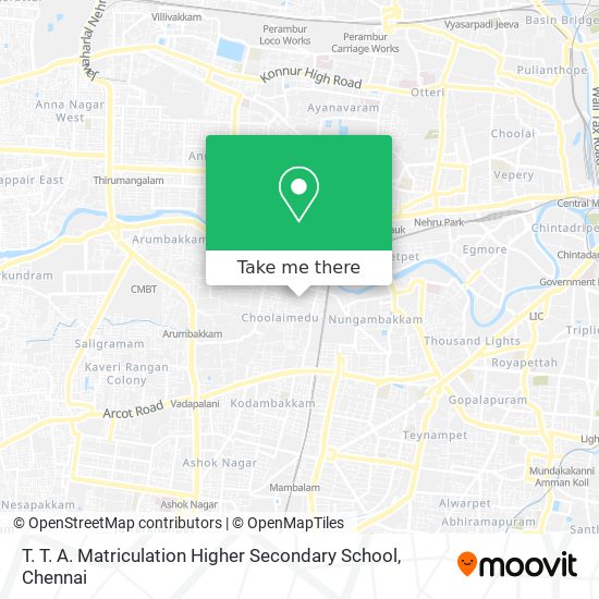 T. T. A. Matriculation Higher Secondary School map