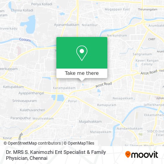 Dr. MRS S. Kanimozhi Ent Specialist & Family Physician map