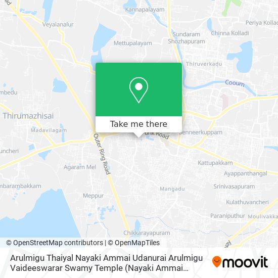 Arulmigu Thaiyal Nayaki Ammai Udanurai Arulmigu Vaideeswarar Swamy Temple map