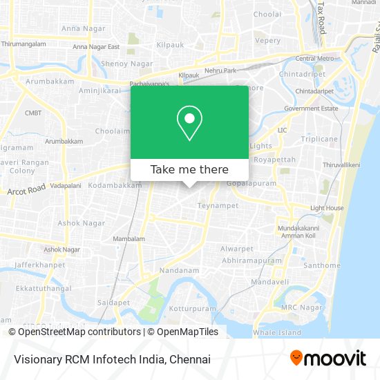 Visionary RCM Infotech India map