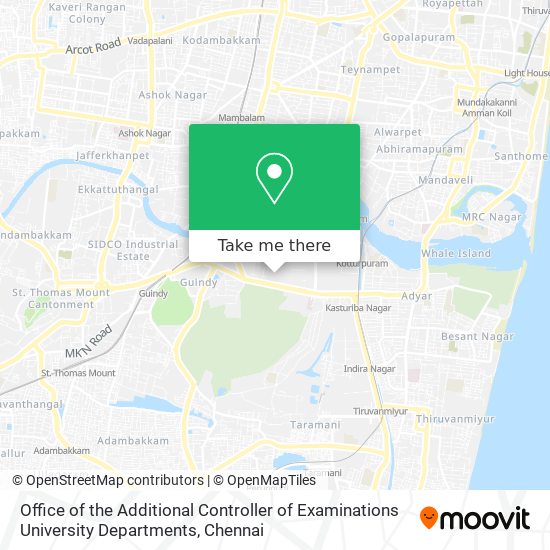 Office of the Additional Controller of Examinations University Departments map