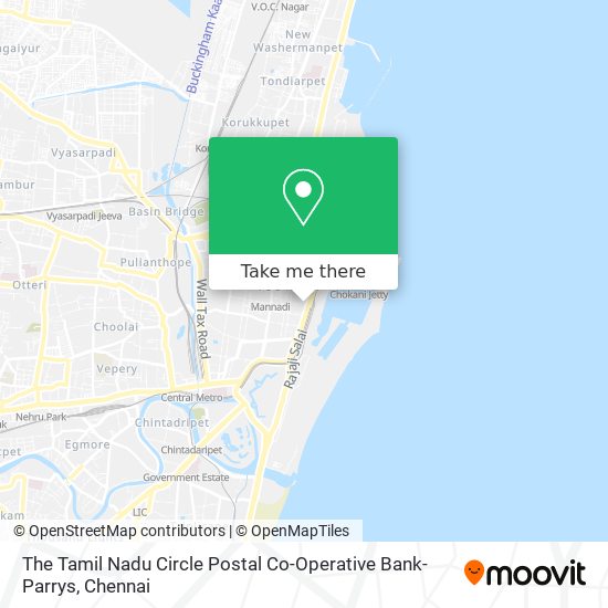 The Tamil Nadu Circle Postal Co-Operative Bank-Parrys map