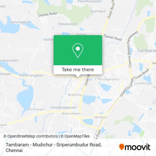 Tambaram - Mudichur - Sriperumbudur Road map