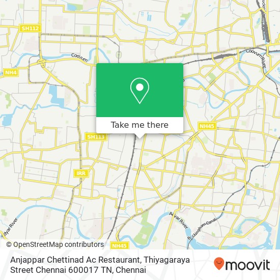 Anjappar Chettinad Ac Restaurant, Thiyagaraya Street Chennai 600017 TN map