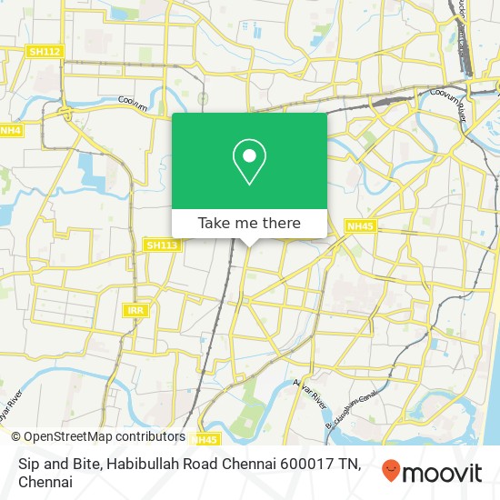 Sip and Bite, Habibullah Road Chennai 600017 TN map