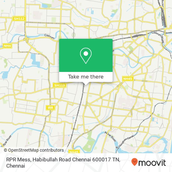 RPR Mess, Habibullah Road Chennai 600017 TN map