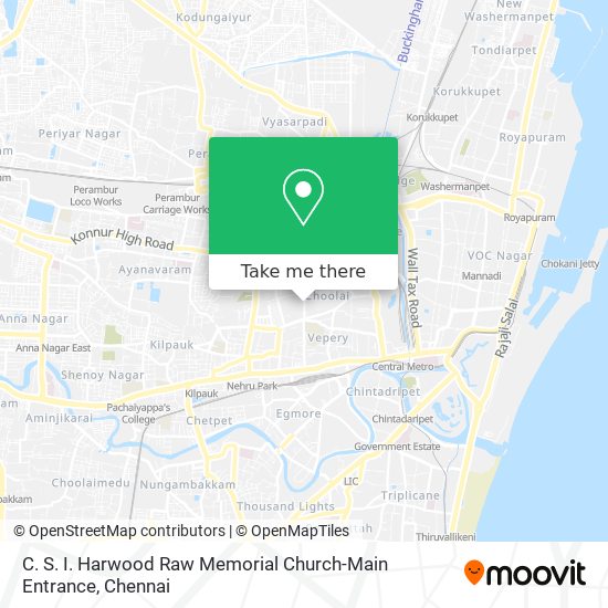 C. S. I. Harwood Raw Memorial Church-Main Entrance map