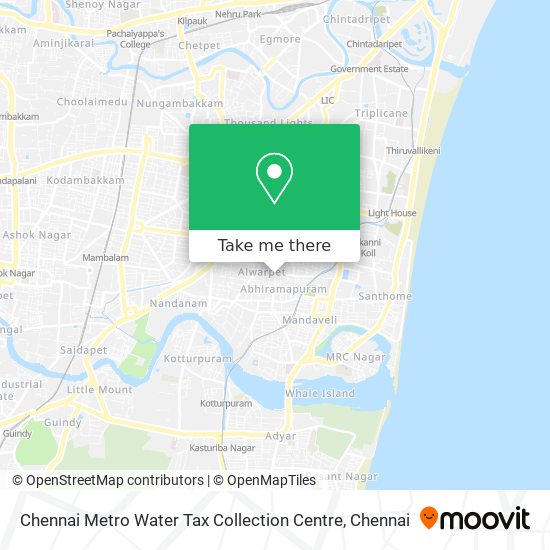 Chennai Metro Water Tax Collection Centre map