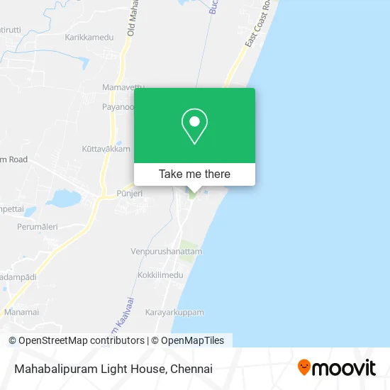 Mahabalipuram Light House map
