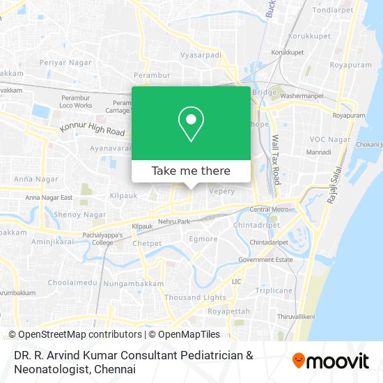 DR. R. Arvind Kumar Consultant Pediatrician & Neonatologist map