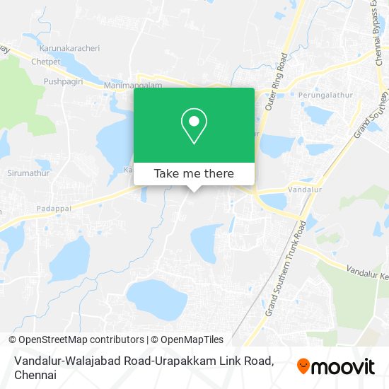 Vandalur-Walajabad Road-Urapakkam Link Road map