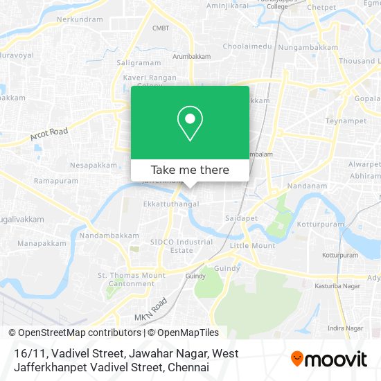 16 / 11, Vadivel Street, Jawahar Nagar, West Jafferkhanpet Vadivel Street map