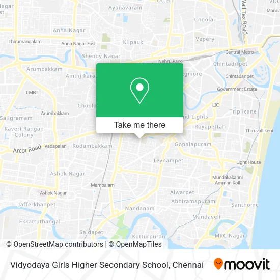Vidyodaya Girls Higher Secondary School map