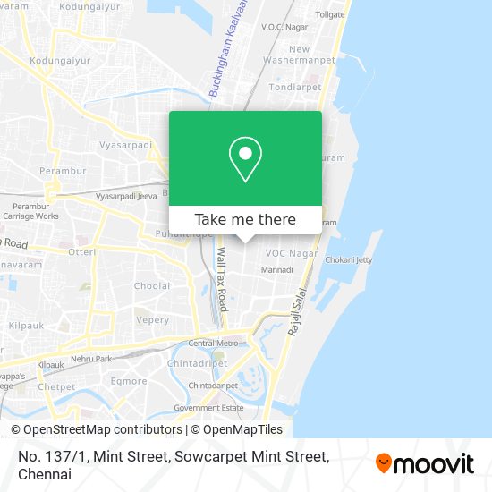 No. 137 / 1, Mint Street, Sowcarpet Mint Street map