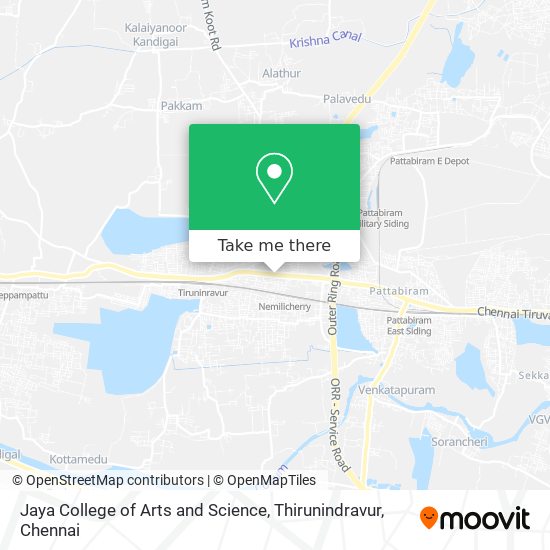 Jaya College of Arts and Science, Thirunindravur map