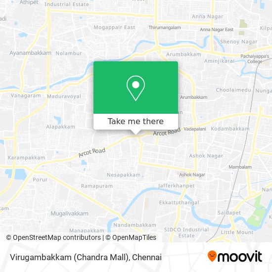 Virugambakkam (Chandra Mall) map