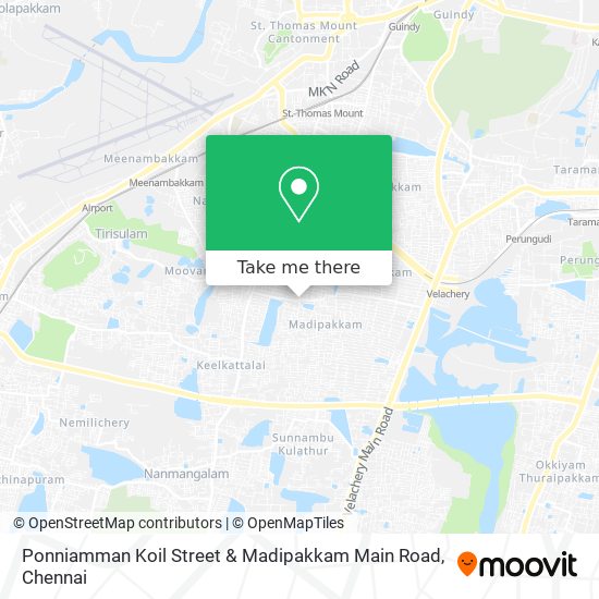Ponniamman Koil Street & Madipakkam Main Road map