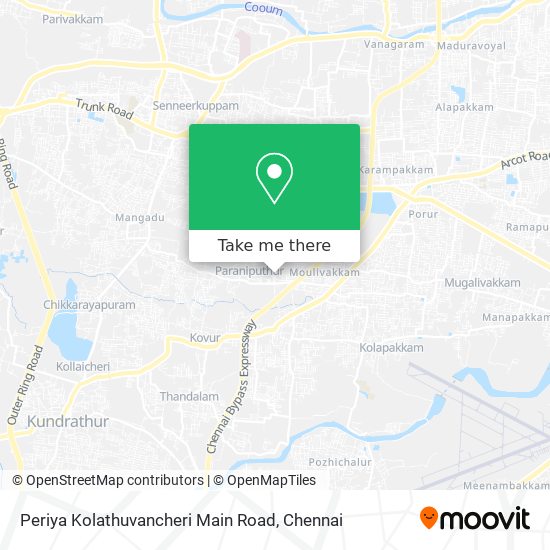 Periya Kolathuvancheri Main Road map