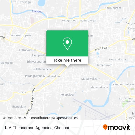 K.V. Thennarasu Agencies map