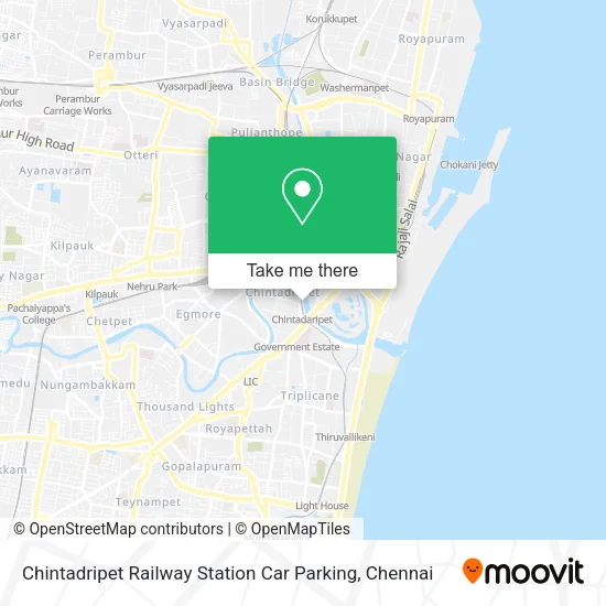 Chintadripet Railway Station Car Parking map