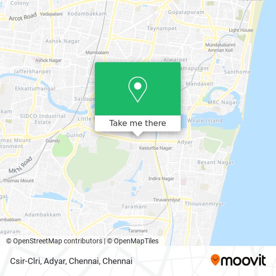 Csir-Clri, Adyar, Chennai map