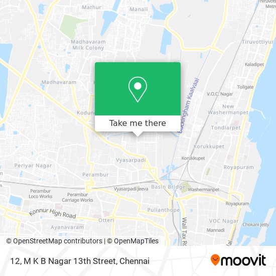 12, M K B Nagar 13th Street map