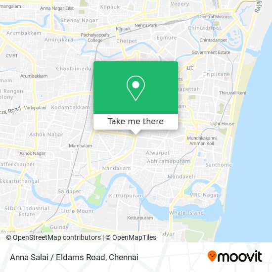 Anna Salai / Eldams Road map