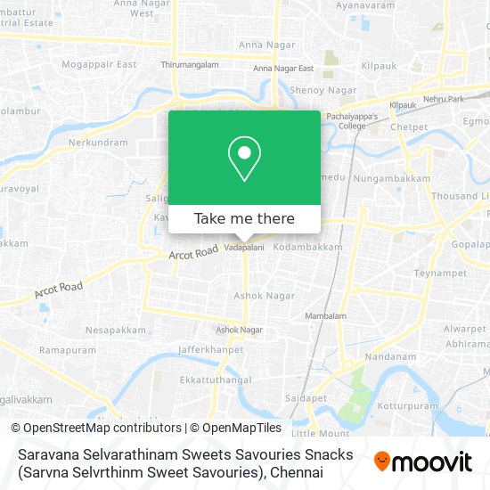 Saravana Selvarathinam Sweets Savouries Snacks (Sarvna Selvrthinm Sweet Savouries) map