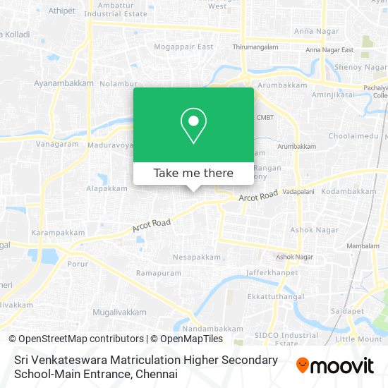 Sri Venkateswara Matriculation Higher Secondary School-Main Entrance map