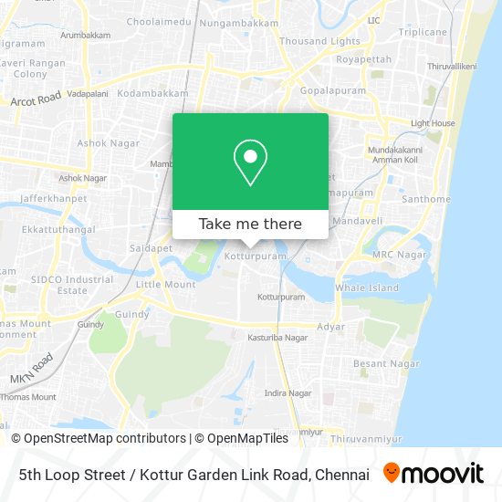 5th Loop Street / Kottur Garden Link Road map