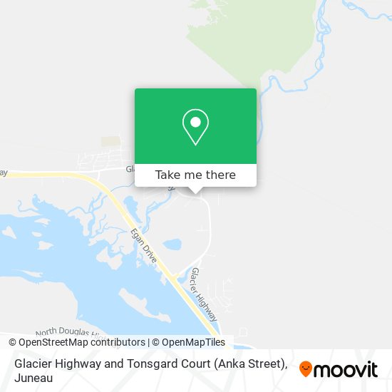 Glacier Highway and Tonsgard Court (Anka Street) map