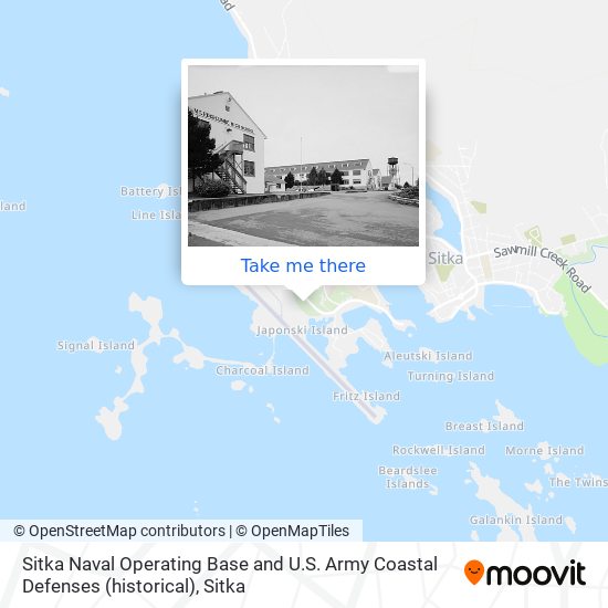 Sitka Naval Operating Base and U.S. Army Coastal Defenses (historical) map