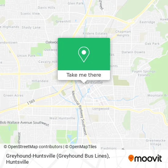 Greyhound-Huntsville (Greyhound Bus Lines) map
