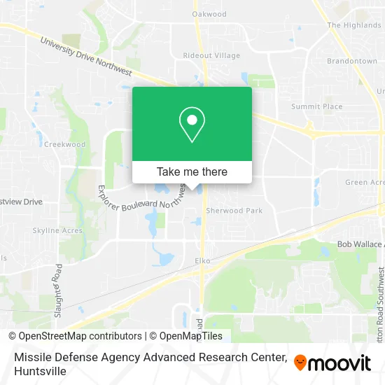 Missile Defense Agency Advanced Research Center map
