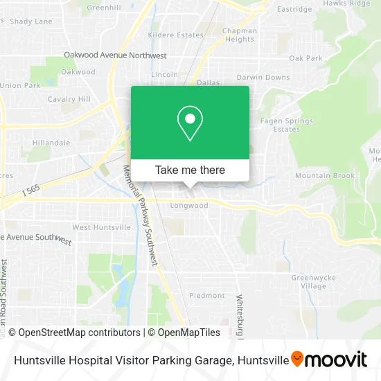 Mapa de Huntsville Hospital Visitor Parking Garage