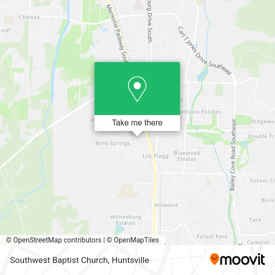 Southwest Baptist Church map