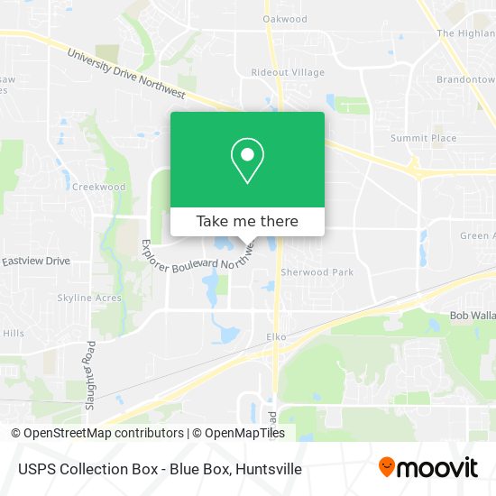 USPS Collection Box - Blue Box map