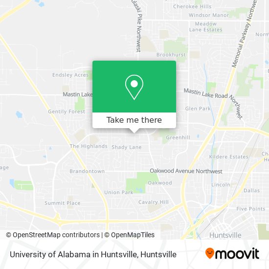 Mapa de University of Alabama in Huntsville