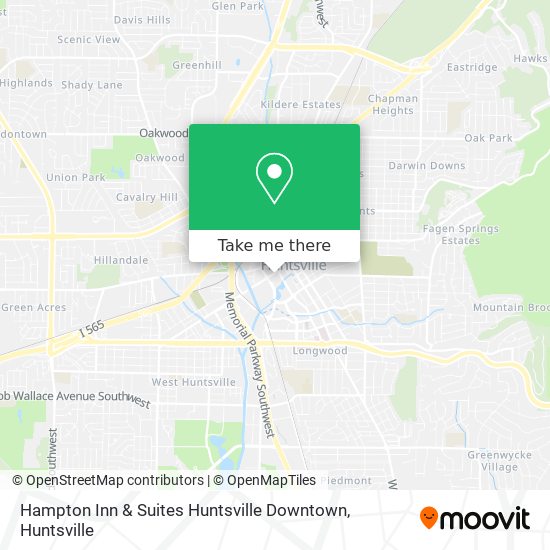 Hampton Inn & Suites Huntsville Downtown map