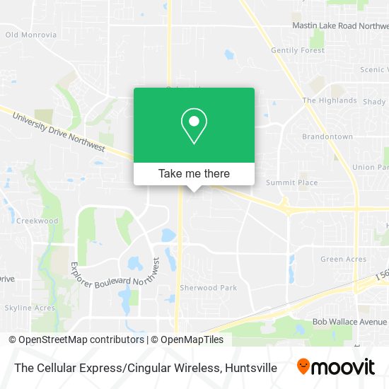 The Cellular Express / Cingular Wireless map