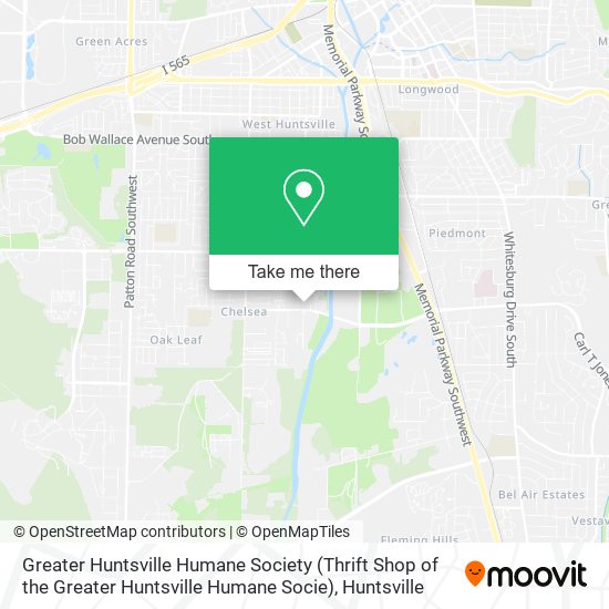 Mapa de Greater Huntsville Humane Society (Thrift Shop of the Greater Huntsville Humane Socie)