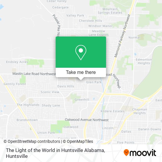 The Light of the World in Huntsville Alabama map