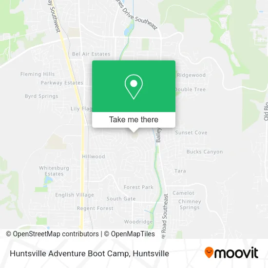Mapa de Huntsville Adventure Boot Camp