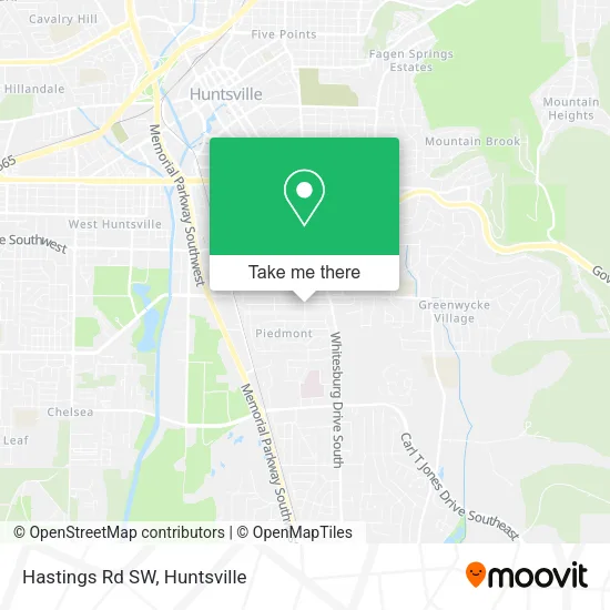 Hastings Rd SW map