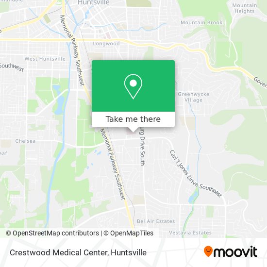 Mapa de Crestwood Medical Center