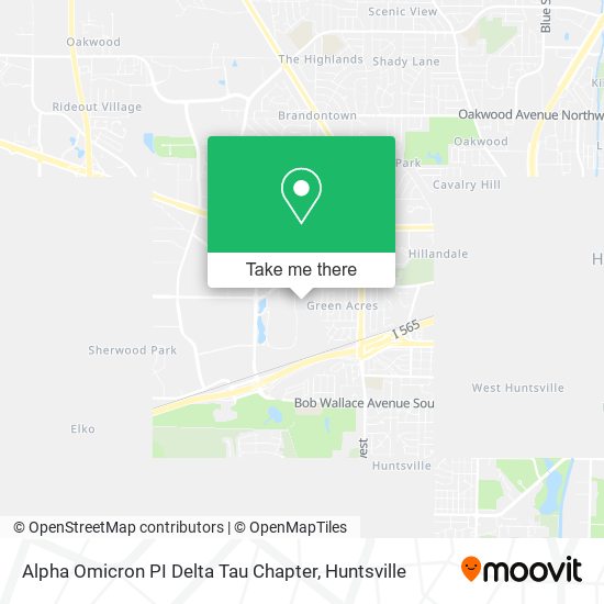 Alpha Omicron PI Delta Tau Chapter map