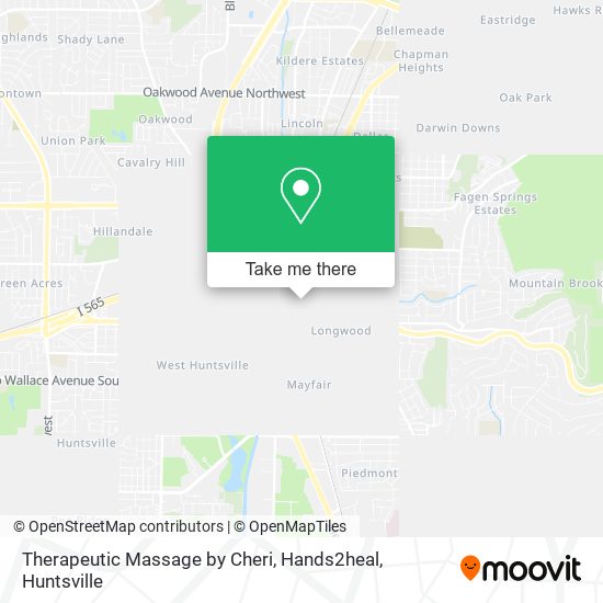 Therapeutic Massage by Cheri, Hands2heal map