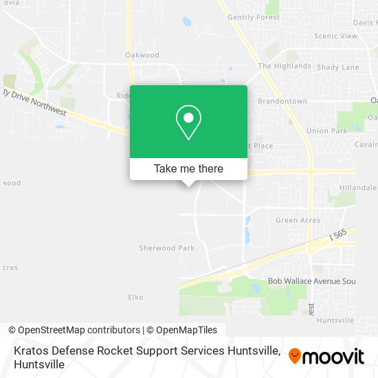 Mapa de Kratos Defense Rocket Support Services Huntsville