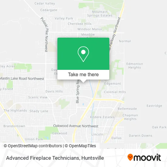 Advanced Fireplace Technicians map